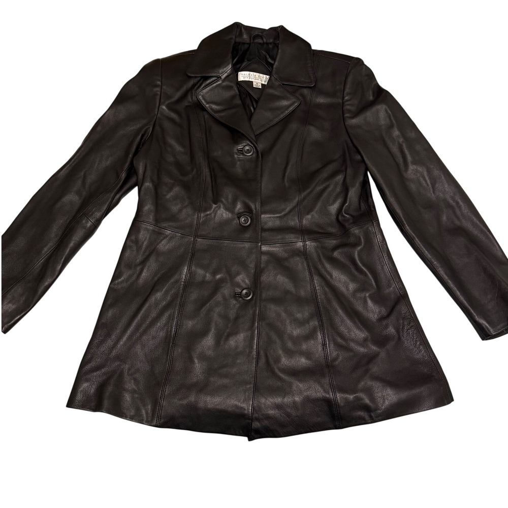 Valerie Stevens New Zealand Lambskin Leather Jacket Black Medium Coat M